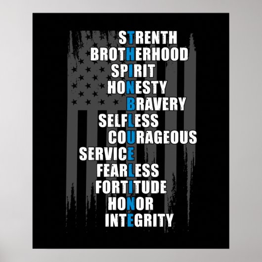 Waardering van de rechtshandhavingsvlaggepolitie poster (Voorkant)