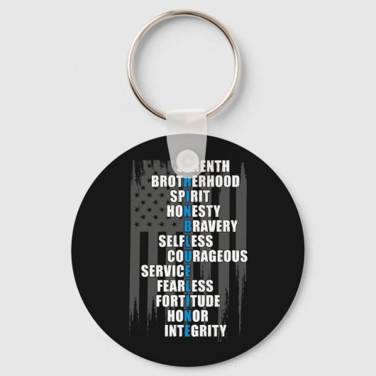 Waardering van de rechtshandhavingsvlaggepolitie sleutelhanger (Voorkant)