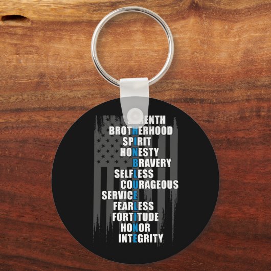 Waardering van de rechtshandhavingsvlaggepolitie sleutelhanger (Voorkant)