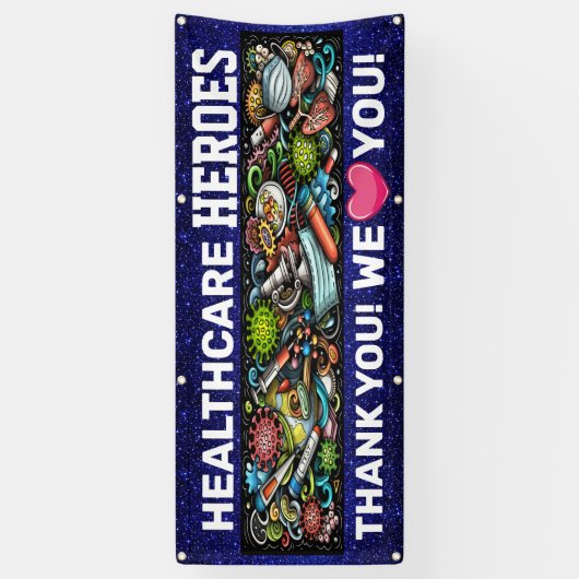 Waardering van gezondheidswerkers spandoek (Verticaal)