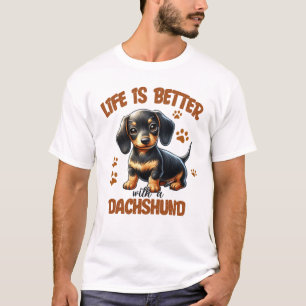 Waardering van teckel. t-shirt