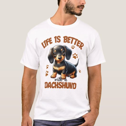 Waardering van teckel. t-shirt (Voorkant)