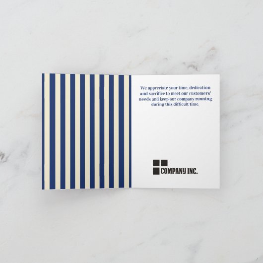 Waardering van werknemers Corporate Thank You Card Kaart (Binnen)