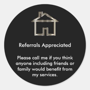 Waardering verwijzing realtor ronde sticker