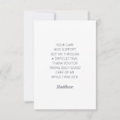 Waardering voor artsen verpleegkundigen | Aangepas Bedankkaart (Achterkant)