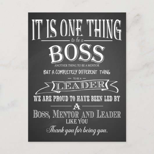 waardering voor baas bedankt briefkaart (Voorkant)