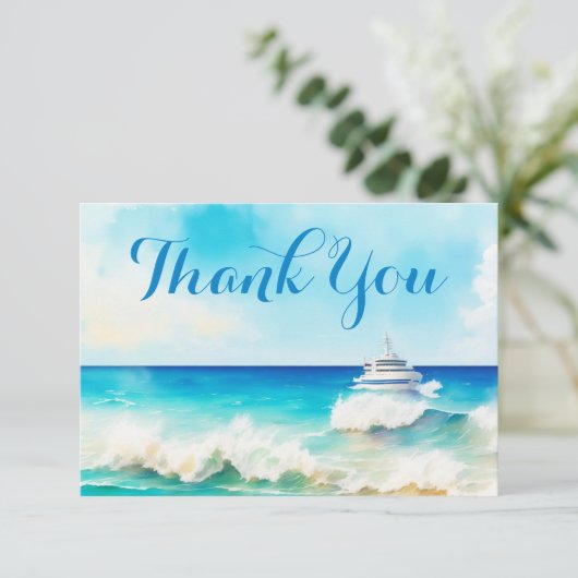 Waardering voor bemanning van zeiljachten en ocean bedankkaart (Staand voorkant)