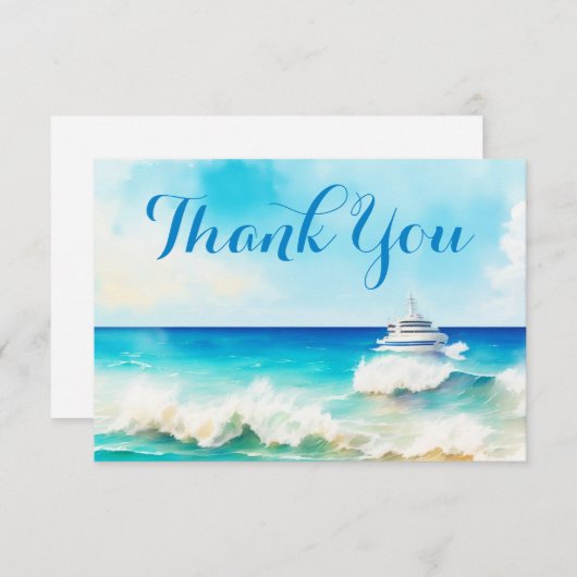 Waardering voor bemanning van zeiljachten en zeecr bedankkaart (Voorkant / Achterkant)