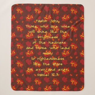 Waardering voor de Pastor Herfstbladeren Schrift Sherpa Deken