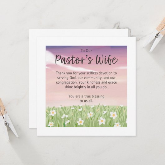 Waardering voor de vrouw van de predikant kaart (Voorkant / Achterkant in situ)