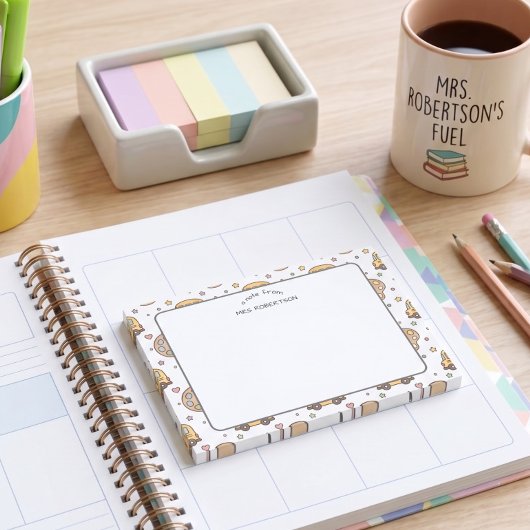 Waardering voor leerkrachten Schoolbuspatroon Post-it® Notes
