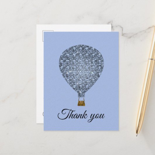 Waardering voor Personeel Heet Lucht Ballon Bedank Briefkaart (Voorkant / Achterkant in situ)