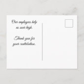 Waardering voor Personeel Heet Lucht Ballon Bedank Briefkaart (Achterkant)