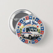 Waardering voor Postmedewerkers Ronde Button 5,7 Cm (Voorkant /achterkant)