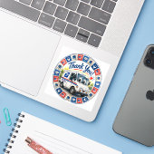 Waardering voor Postmedewerkers Sticker (Laptop met iPhone)