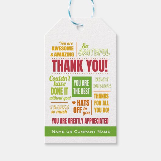 Waardering voor zakelijk personeel Bedankt Cadeaulabel (Voorkant)