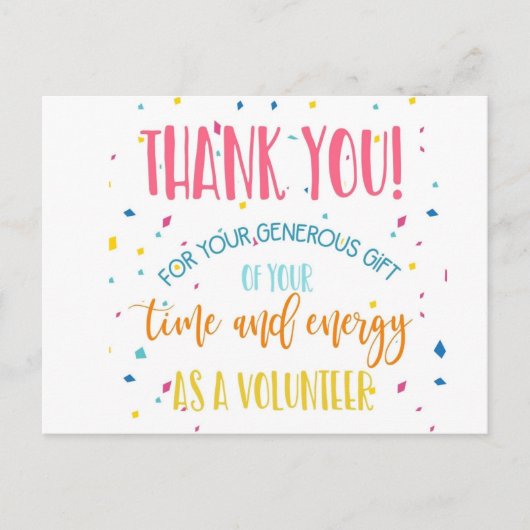 waardering vrijwilliger aankondigingskaart (Voorkant)