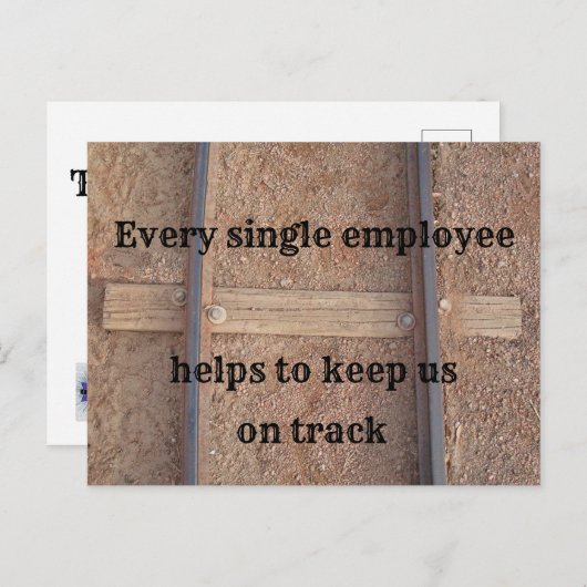 Waardering werknemer Dank u Business Railroad Briefkaart (Voorkant / Achterkant)