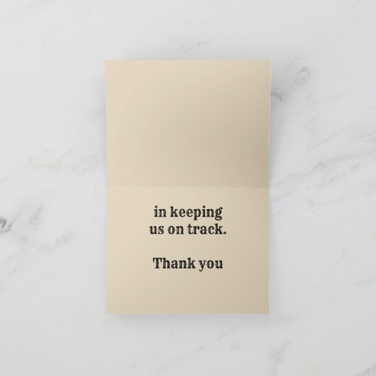 Waardering werknemer Dank u spoorwegen Kaart (Binnen)