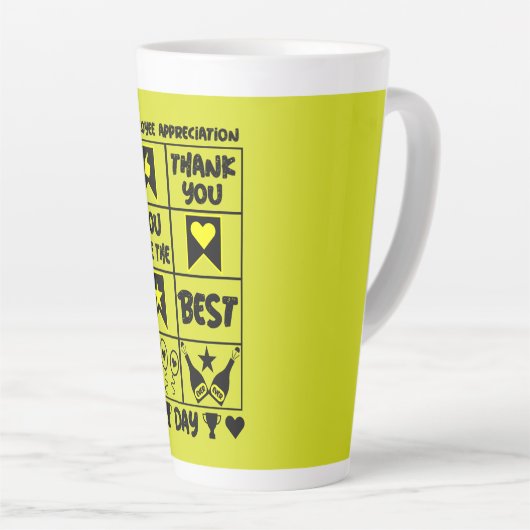 Waarderingsdag werknemer latte mok (Rechterhoek)