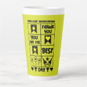 Waarderingsdag werknemer latte mok (Voorkant)