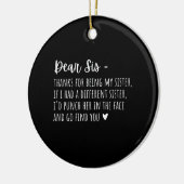 Waarderingsgeschenk voor zussen. keramisch ornament (Links)