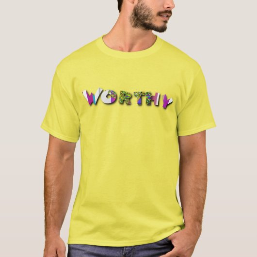 Waardevol Geel Heren T-shirt (Voorkant)