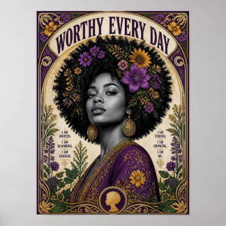Waardevolle Dagelijkse Afrocentrische Bevestigings Poster