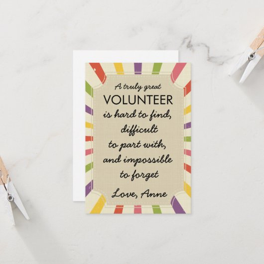 waardeweek vrijwilliger kaart (Voorkant / Achterkant in situ)