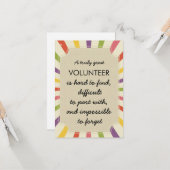 waardeweek vrijwilliger kaart (Voorkant / Achterkant in situ)