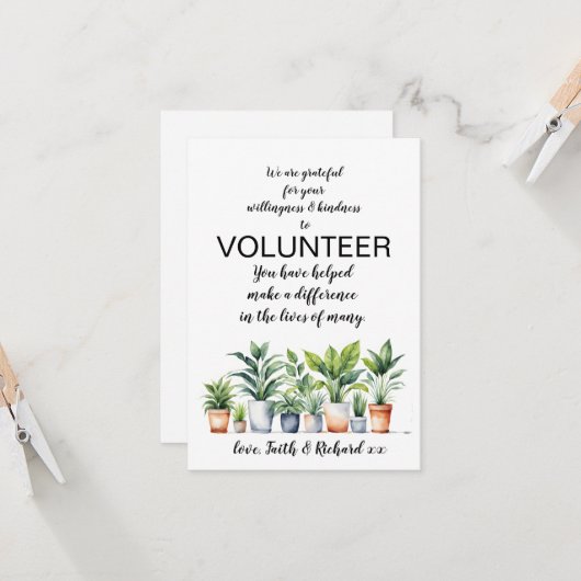 waardeweek vrijwilliger kaart (Voorkant / Achterkant in situ)