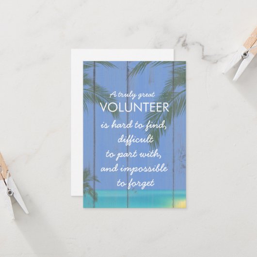 waardeweek vrijwilliger tropische week kaart (Voorkant / Achterkant in situ)