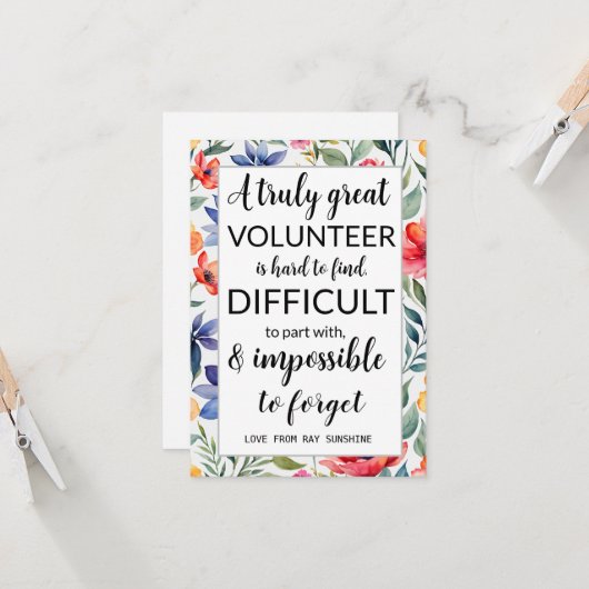 waardeweek vrijwilliger tropische week kaart (Voorkant / Achterkant in situ)