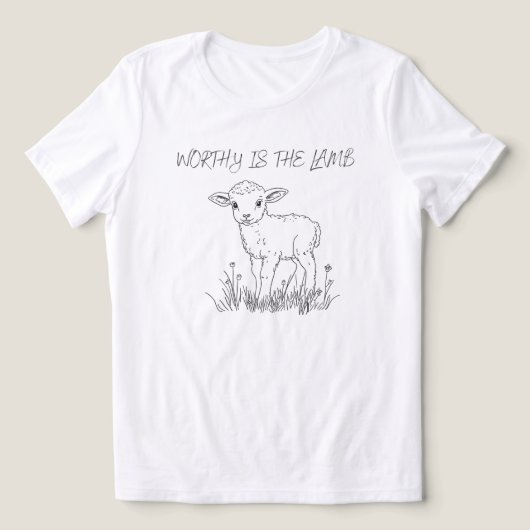Waardig Is het Lam Christelijk Religieus T-Shirt (Design voorkant)