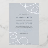 waardig | Nautical Rope Wedding Folie Uitnodiging (Voorkant)