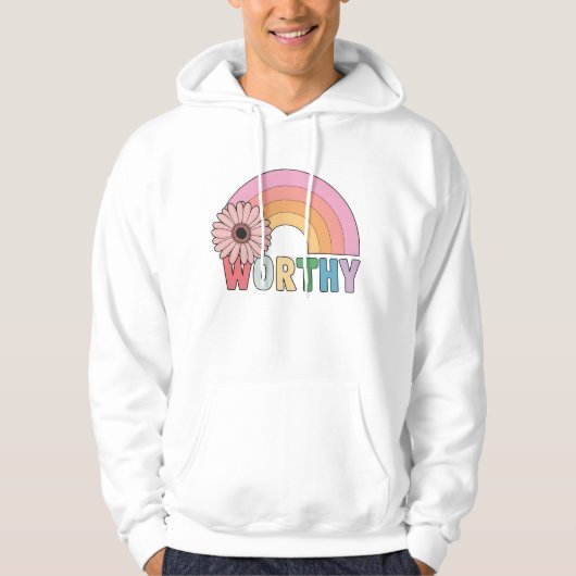 "Waardig Rainbow Bloom Baby T-shirt," Hoodie (Voorkant)
