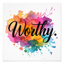 Waardig Vierkant Motivatie Waterverf Poster 16x16