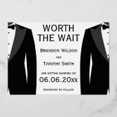 Waardig Wachten Echt Gouden Folie Huwelijk Folie Uitnodiging (Achterkant)