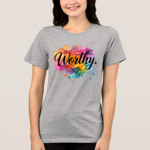 Waardig Waterverf Shirt – Zelf-Liefde Statement T-