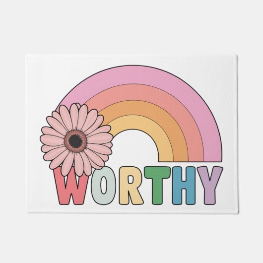 waardige regenboogbloei deurmat (Voorkant)