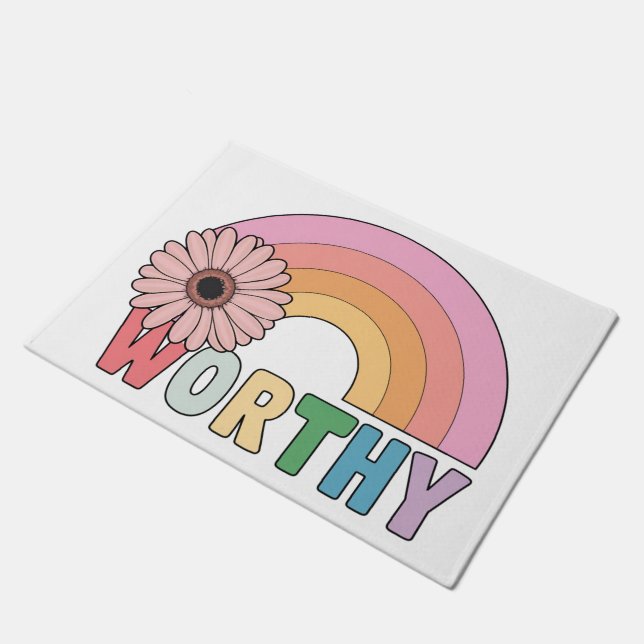 waardige regenboogbloei deurmat (Schuin)