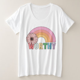 waardige regenboogbloei grote maat t-shirt