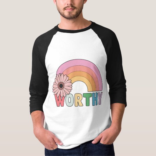 waardige regenboogbloei t-shirt (Voorkant)