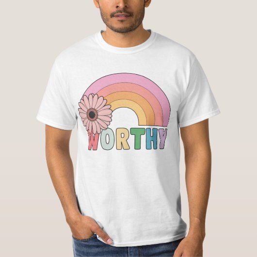 waardige regenboogbloei t-shirt (Voorkant)