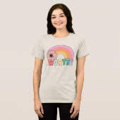 waardige regenboogbloei Tri-Blend shirt (Voorkant volledig)