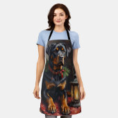Waardige Rottweiler-hond Kerstlantaarn Schort (Gedragen)