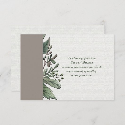 Waardigheid - Bereavement Dank u Notecard Bedankkaart (Voorkant / Achterkant)