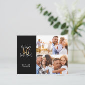 waardoor 40 er goed uitziet als een zwarte en goud briefkaart (Staand voorkant)