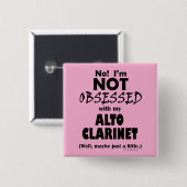 Waargenomen Alto Clarinet Vierkante Button 5,1 Cm (Voorkant /achterkant)
