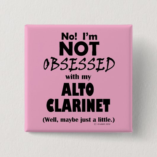 Waargenomen Alto Clarinet Vierkante Button 5,1 Cm (Voorkant)
